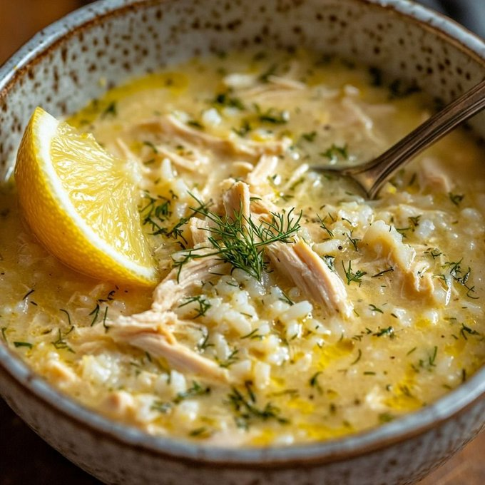 Mediterranean Lemon Chicken Soup (Greek Avgolemono)